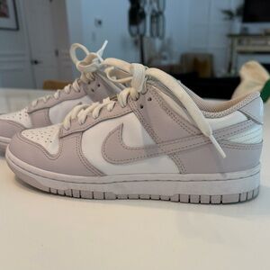Nike low dunks lavender and White Sneakers sz 6.5